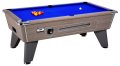 Omega Coin Operated Pool Table - Grey Oak Cabinet with Blue Cloth 
