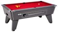 Omega Coin Operated Pool Table - Onyx Grey Cabinet with Red Cloth 