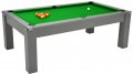 Avant Garde Pool Dining Table - Onyx Grey Cabinet Finish with Green Cloth