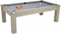 Avant Garde Pool Dining Table - Grey Oak Cabinet Finish with Silver/Grey Cloth
