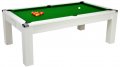 Avant Garde Pool Dining Table - White Cabinet Finish with Green Cloth