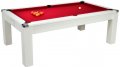 Avant Garde Pool Dining Table - White Cabinet Finish with Red Cloth