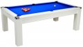 Avant Garde Pool Dining Table - White Cabinet Finish with Blue Cloth