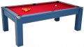 Avant Garde Pool Dining Table - Midnight Blue Cabinet Finish with Red Cloth