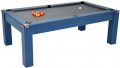 Avant Garde Pool Dining Table - Midnight Blue Cabinet Finish with Silver/Grey