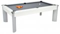 DPT Fusion White Pool Dining Table with Grey Cloth 