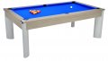 DPT Fusion Grey Oak Pool Dining Table with Blue Cloth 