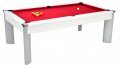 DPT Fusion White Pool Dining Table with Red Cloth 