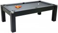 Avant Garde Pool Dining Table - Black Cabinet Finish with Silver Cloth