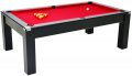Avant Garde Pool Dining Table - Black Cabinet Finish with Red Cloth