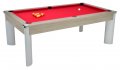 DPT Fusion Grey Oak Pool Dining Table with Red Cloth 