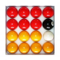 Red and Yellow 2 Inch Economy Pool Ball Set