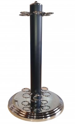 Black & Chrome Finish Free Standing Cue Rack for 6 Cues