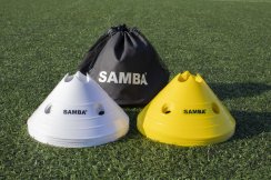 Jumbo Football Marker Cones - Set of 20 Yellow & White