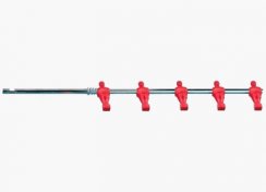 Garlando 5 Man Football Table Rod in Red