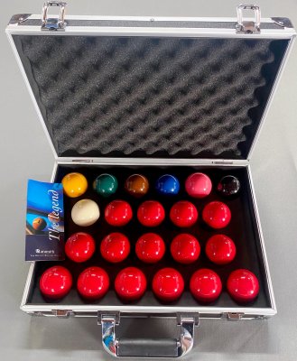 Aramith 2 1/16 Inch Snooker Ball Set and Aluminium Carry Case