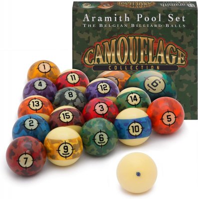 Aramith Camouflage 2 1/4 Inch Spots Stripes American Pool Balls