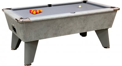 Omega Pro Pool Table - Concrete Cabinet with Silver Wool Cloth 
