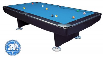 Dynamic II Pool Table - Black Gloss Table with Simonis Tournament Blue Cloth