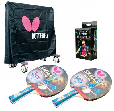 Butterfly Indoor 2 Player Table Tennis Pack and Cover