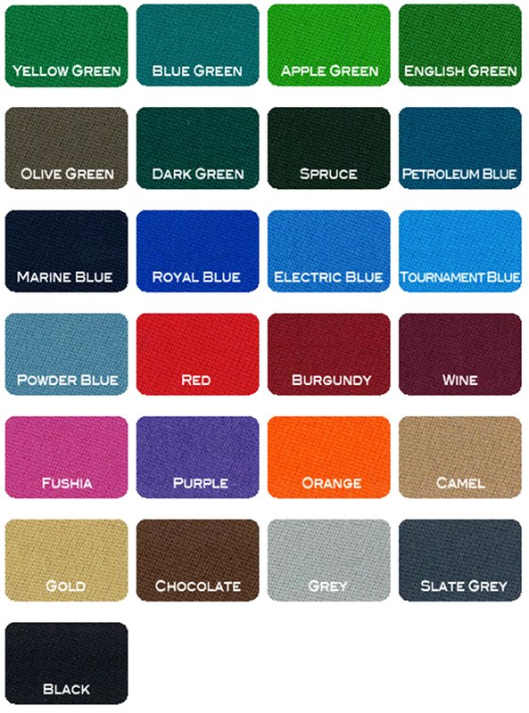 Simonis pool table cloth swatch