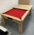 Tuscany Pool Dining Table in Light Oak with Red Cloth