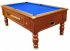 Optima Coin Operated Pool Table - Dark Walnut with Blue cloth