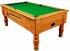 Optima Coin Operated Pool Table - Walnut Cabinet with Green Cloth