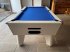 Optima Classic Slate Bed Pool Table - White Cabinet with Blue Cloth