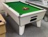 Optima Classic Slate Bed Pool Table - White Cabinet with Green Cloth