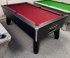 Optima Classic Slate Bed Pool Table - Black Cabinet with Burgundy Cloth
