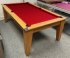 Gatley Classic Pool Dining Table in Driftwood with Burgundy Cloth