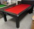 Tuscany Pool Dining Table in Black with Red Cloth