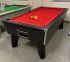 Optima Classic Slate Bed Pool Table - Black Cabinet with Red Cloth