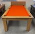 Traditional Pool Dining Table - Oak Cabinet - Orange Cloth